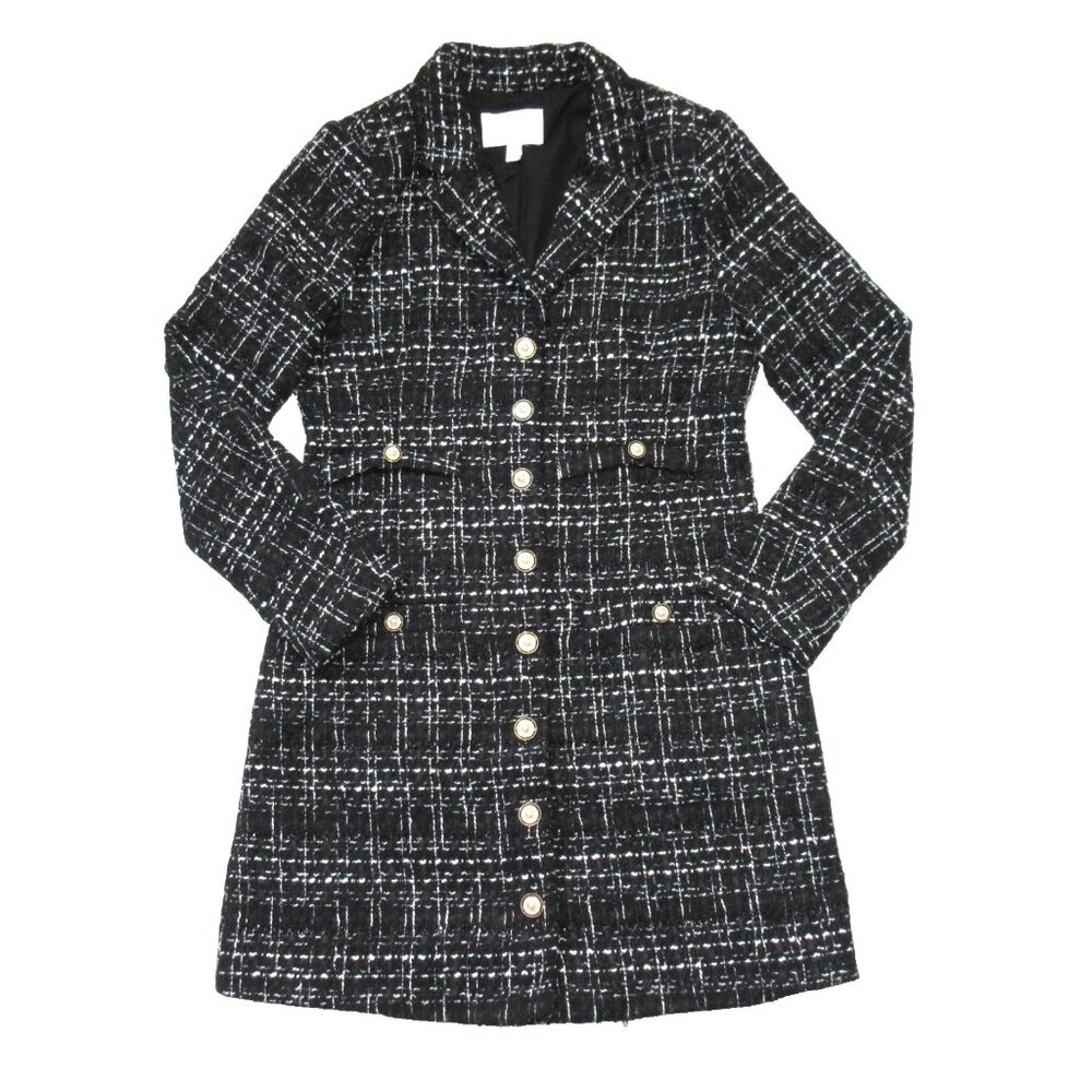 NWT Tuckernuck POMANDER PLACE Stacie in Black Plaid Tweed Mini Dress XL